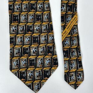 Ermenegildo Zegna Tie 100% Silk Geometric Floral Squares 3D Made In Italy